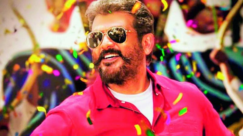 A poster of the movie Viswasam. A poster of the movie Viswasam.