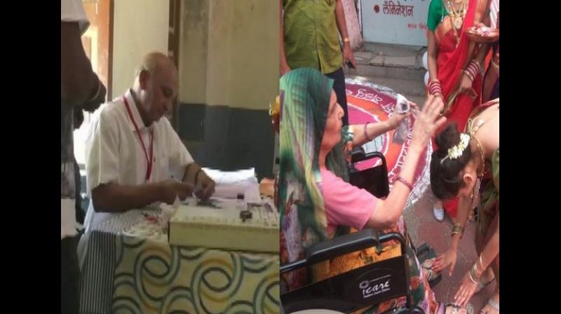 A specially-abled staff solely managed the polling booth number 193 at Buldhana Lok Sabha constituency on Thursday during the second phase of the General elections in the state. (Photo: ANI) A specially-abled staff solely managed the polling booth number 193 at Buldhana Lok Sabha constituency on Thursday during the second phase of the General elections in the state. (Photo: ANI)