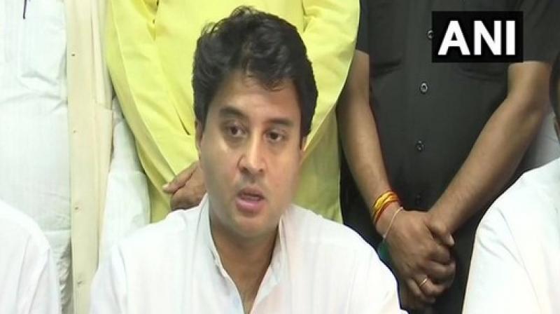 'Our focus is on strengthening Congress, its workers, giving an opportunity to good candidates and prepare for the Assembly elections,' Scindia said. (Photo: ANI) 'Our focus is on strengthening Congress, its workers, giving an opportunity to good candidates and prepare for the Assembly elections,' Scindia said. (Photo: ANI)