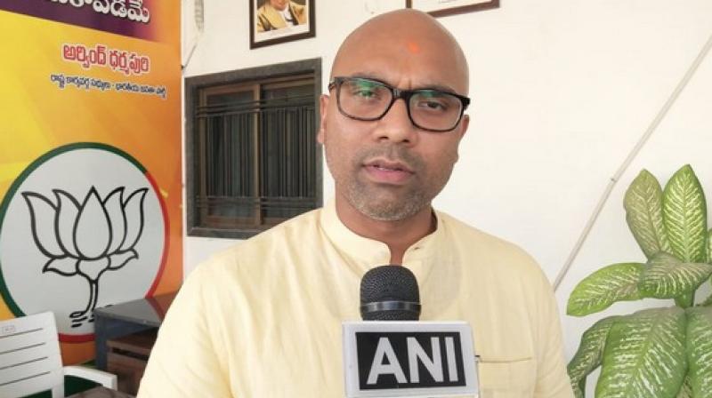 'Earlier, Nizam sugar factory was the largest sugar factory of Asia. Today the reason for its bad state is the corrupt politics since the time of N. Chandrababu Naidu. It was a blunder made by Chandrababu by privatising this unit,' Aravind said. (Photo: ANI) 'Earlier, Nizam sugar factory was the largest sugar factory of Asia. Today the reason for its bad state is the corrupt politics since the time of N. Chandrababu Naidu. It was a blunder made by Chandrababu by privatising this unit,' Aravind said. (Photo: ANI)