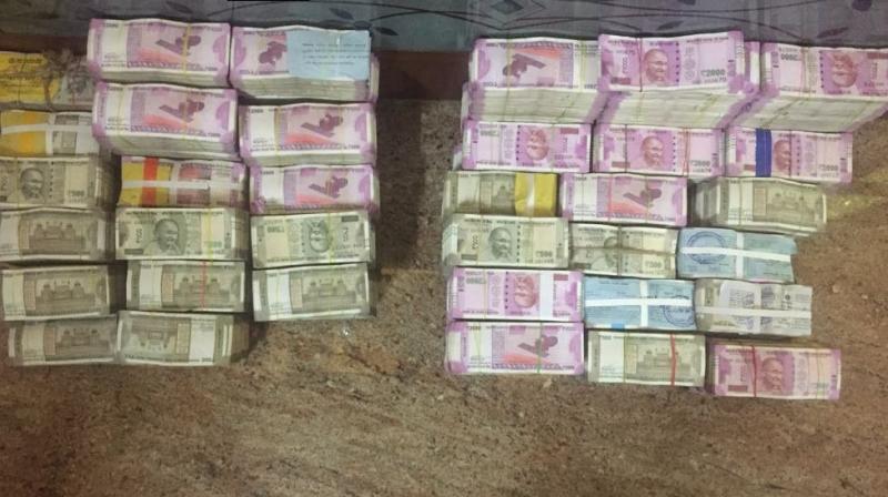 In the Hyderabad region, the raids were conducted by the department on two realtors that led to a seizure of Rs 5.10 crore of 'unaccounted cash' in the high-value denominations, (Photo: ANI/Twitter) In the Hyderabad region, the raids were conducted by the department on two realtors that led to a seizure of Rs 5.10 crore of 'unaccounted cash' in the high-value denominations, (Photo: ANI/Twitter)