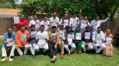 MP Congress rebel MLAs at a resort in Bengaluru 