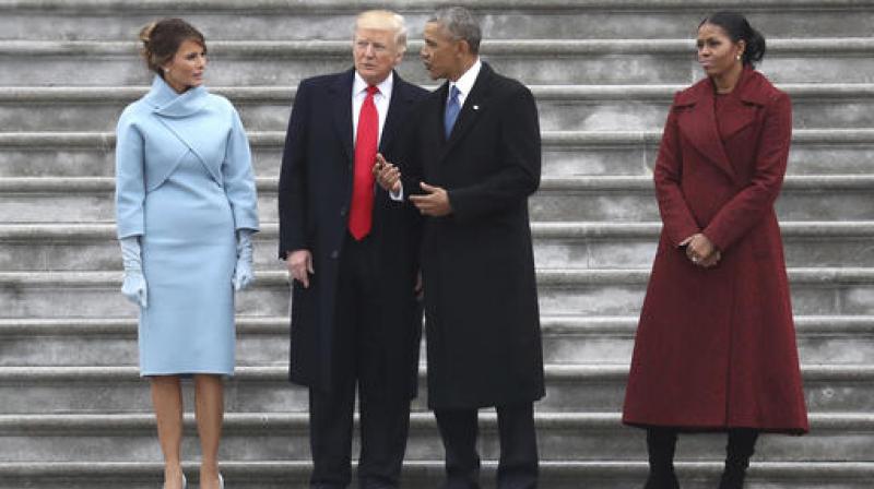 President Donald Trump and former president Barack Obama stand on the steps of the Capitol in Washington, Friday. (Photo: AP) President Donald Trump and former president Barack Obama stand on the steps of the Capitol in Washington, Friday. (Photo: AP)