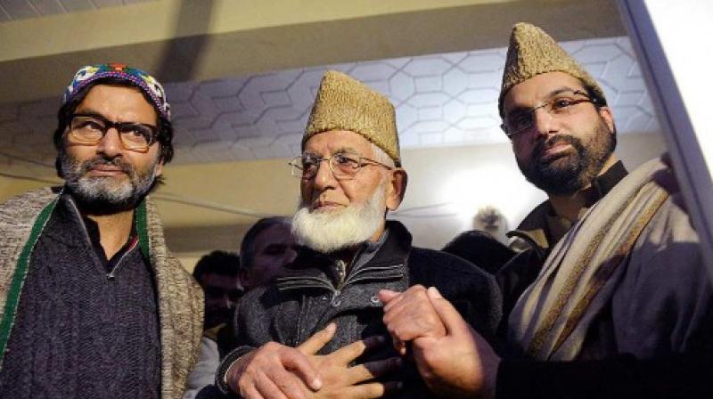 Separatist leaders Syed Ali Shah Geelani, Mirwaiz Umar Farooq and Mohammad Yasin Malik. (Photo: PTI) Separatist leaders Syed Ali Shah Geelani, Mirwaiz Umar Farooq and Mohammad Yasin Malik. (Photo: PTI)