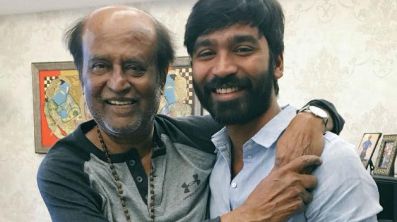 Image result for dhanush and rajinikanth