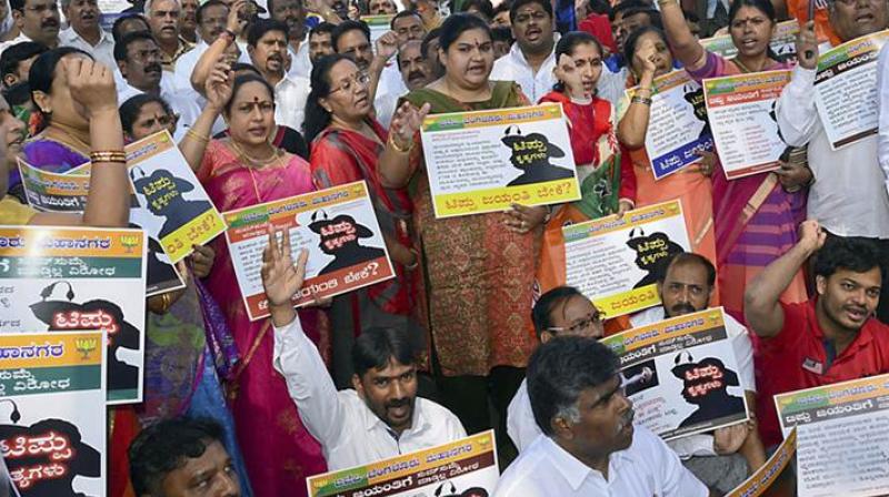 The main event in Bengaluru turned out to be lacklustre, attendees said, Kumaraswamy skipped the main event at Vidhana Soudha, the state secretariat, citing advice by doctors to take rest for three days till November 11. (Photo: PTI) The main event in Bengaluru turned out to be lacklustre, attendees said, Kumaraswamy skipped the main event at Vidhana Soudha, the state secretariat, citing advice by doctors to take rest for three days till November 11. (Photo: PTI)