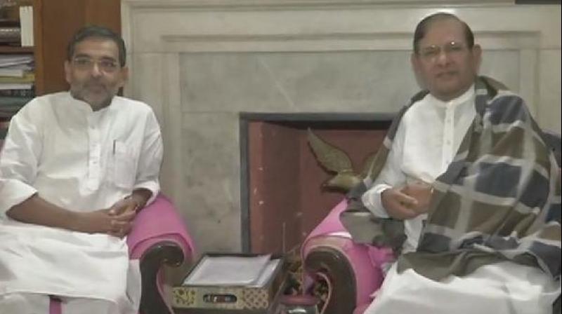 In a tweet, Kushwaha described the meeting as a courtesy call. (Photo: ANI) In a tweet, Kushwaha described the meeting as a courtesy call. (Photo: ANI)