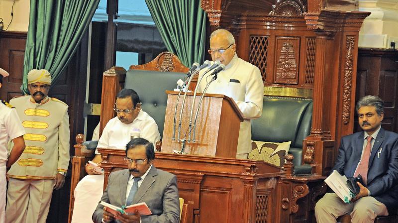 Governor Banwarilal Purohit addresses TN Assembly for the fitrst time on Monday. (Photo: DC) Governor Banwarilal Purohit addresses TN Assembly for the fitrst time on Monday. (Photo: DC)