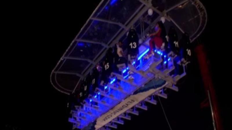 With safety measures in place, people can enjoy food 160 feet up in the air. (Photo: ANI) With safety measures in place, people can enjoy food 160 feet up in the air. (Photo: ANI)