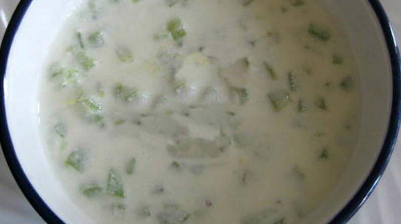 Snake gourd curd salad. Snake gourd curd salad.