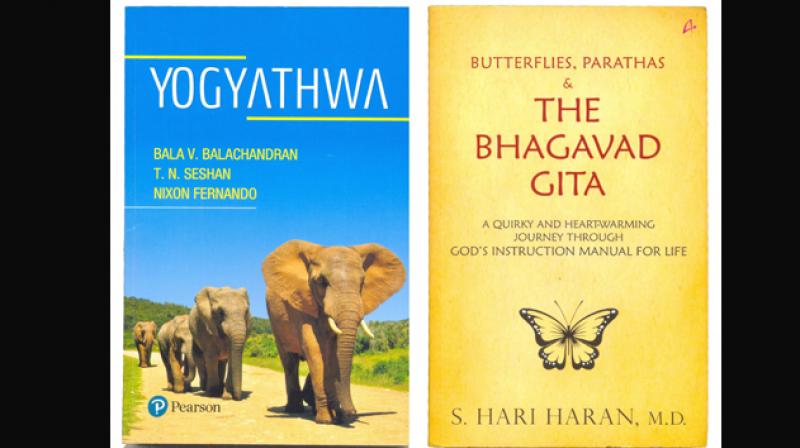(Left) YOGYATHWA: Simple Access to Powerful Leadership by Bala V. Balachandran, T.N. Seshan and Nixon Fernando Pearson India Education Services Pvt. Ltd., Noida (Right) BUTTERFLIES, PARATHAS & THE BHAGAVAD GITA by S. Hari Haran Amaryllis, Imprint of Manjul Publishing House Pvt. Ltd., New Delhi (Left) YOGYATHWA: Simple Access to Powerful Leadership by Bala V. Balachandran, T.N. Seshan and Nixon Fernando Pearson India Education Services Pvt. Ltd., Noida (Right) BUTTERFLIES, PARATHAS & THE BHAGAVAD GITA by S. Hari Haran Amaryllis, Imprint of Manjul Publishing House Pvt. Ltd., New Delhi