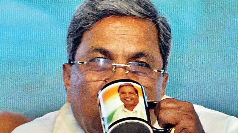 Chief Minister Siddaramaiah at the inauguration of developmental works in Gangavathi in Koppal district on Thursday as part of his month-long yatra across the state ahead of the Assembly polls in 2018. (Photo: DC) Chief Minister Siddaramaiah at the inauguration of developmental works in Gangavathi in Koppal district on Thursday as part of his month-long yatra across the state ahead of the Assembly polls in 2018. (Photo: DC)