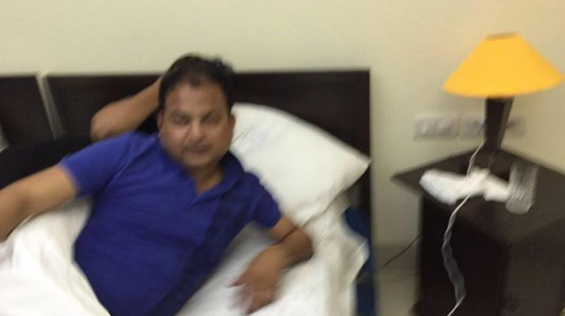 The photographs reportedly taken during the officer’s brief stay in a hotel room were circulated through WhatsApp on Thursday evening. (Photo: Facebook/Makbool Veeray) The photographs reportedly taken during the officer’s brief stay in a hotel room were circulated through WhatsApp on Thursday evening. (Photo: Facebook/Makbool Veeray)