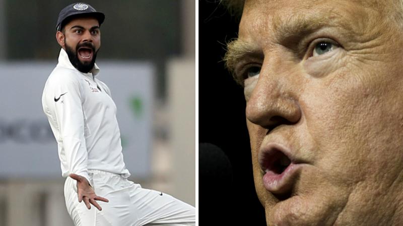 "Just like (US) President (Donald) Trump, (Virat) Kohli decided to blame the media as a means of trying to hide the egg smeared right across his face,” said a report in Australian daily. (Photo: AP) "Just like (US) President (Donald) Trump, (Virat) Kohli decided to blame the media as a means of trying to hide the egg smeared right across his face,” said a report in Australian daily. (Photo: AP)