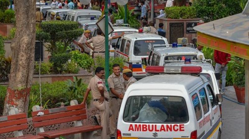 Ambulances carry the bodies of 11 family members, who were found hanging at their residence in Burari area, for cremation at Nigambodh Ghat, in New Delhi. (Photo: PTI) Ambulances carry the bodies of 11 family members, who were found hanging at their residence in Burari area, for cremation at Nigambodh Ghat, in New Delhi. (Photo: PTI)
