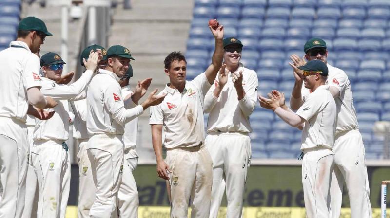 Steve O'Keefe did the star turn once again with identical figures of 6/35 in both innings as India failed to even cross 110 in both innings. (Photo: BCCI) Steve O'Keefe did the star turn once again with identical figures of 6/35 in both innings as India failed to even cross 110 in both innings. (Photo: BCCI)