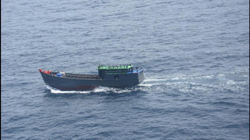 In a joint investigation by the Narcotics Control Bureau and the local police, it was revealed that suspicious substance in the gunny bags was ketamine, a psychotrophic substance, and there were 1,160 packets of 1 kg each worth Rs 300 crore in the international market, they said. (Photo: Twitter | @IndiaCoastGuard) In a joint investigation by the Narcotics Control Bureau and the local police, it was revealed that suspicious substance in the gunny bags was ketamine, a psychotrophic substance, and there were 1,160 packets of 1 kg each worth Rs 300 crore in the international market, they said. (Photo: Twitter | @IndiaCoastGuard)