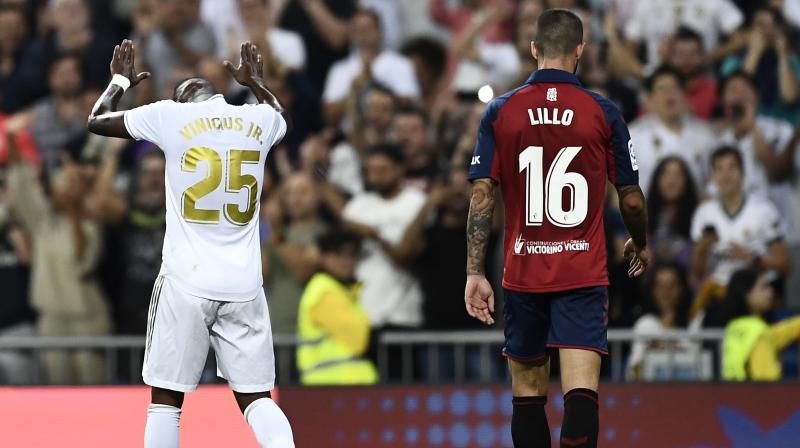 Real Madrid’s teenage Brazilian duo Vinicius Junior and Rodrygo Goes sent them top of La Liga as both scored in a 2-0 win over Osasuna on Wednesday. (Photo:AFP) Real Madrid’s teenage Brazilian duo Vinicius Junior and Rodrygo Goes sent them top of La Liga as both scored in a 2-0 win over Osasuna on Wednesday. (Photo:AFP)