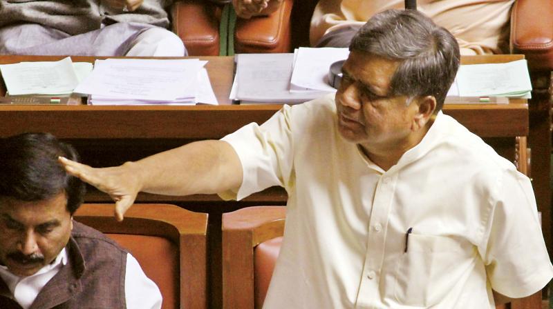 Opposition leader Jagadish Shettar speaks in the Assembly on Wednesday Opposition leader Jagadish Shettar speaks in the Assembly on Wednesday