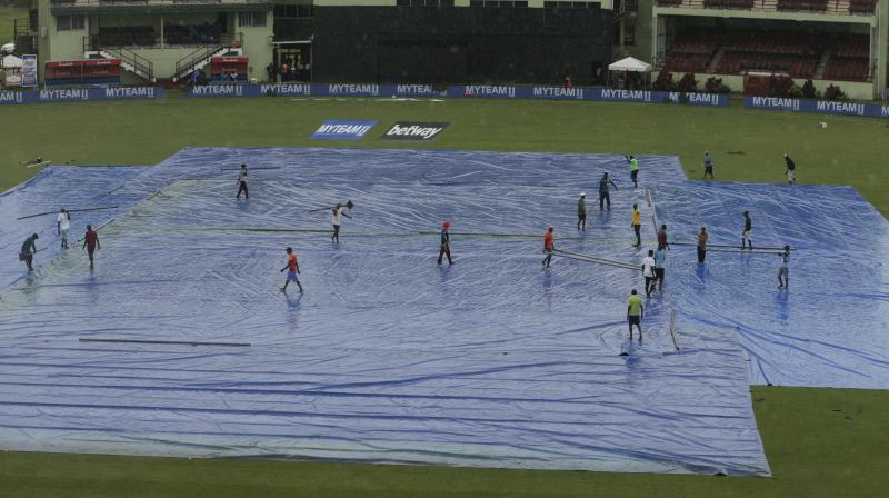 Toss has been further delayed. Next pitch inspection is scheduled to take place at 8:30 pm IST. (Photo: AP/PTI) Toss has been further delayed. Next pitch inspection is scheduled to take place at 8:30 pm IST. (Photo: AP/PTI)