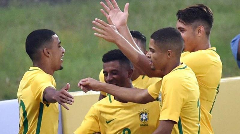 The Samba boys triumphed over New Zealand 2-1 in their first practice match at the Mumbai Football Arena on Thursday (Photo: PTI) The Samba boys triumphed over New Zealand 2-1 in their first practice match at the Mumbai Football Arena on Thursday (Photo: PTI)