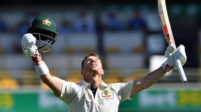 Big centuries to Marnus Labuschagne (185) and David Warner (154) helped Australia to a first-innings total of 580 in reply to Pakistans 240. (Photo: AFP)