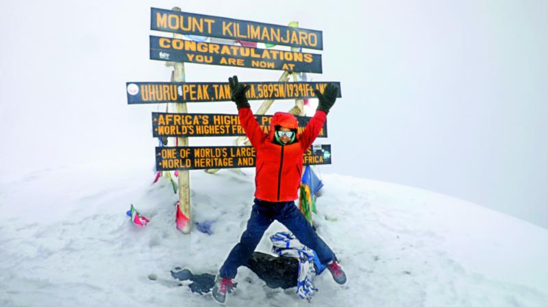 Samanyu after summiting Mt Kilimanjaro Samanyu after summiting Mt Kilimanjaro