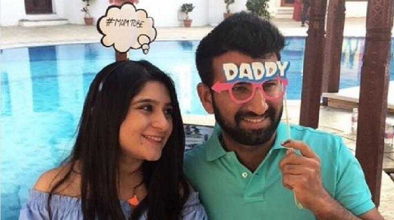 Cheteshwar Pujara took to social media Twitter, to announce that he and his wife Puja Pabari are expecting their ‘little bundle of joy this year.’ (Photo: Twitter / Cheteshwar Pujara) Cheteshwar Pujara took to social media Twitter, to announce that he and his wife Puja Pabari are expecting their ‘little bundle of joy this year.’ (Photo: Twitter / Cheteshwar Pujara)