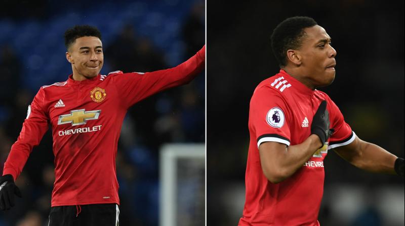 Anthony Martial (right) scored in the 57th minute, while Jesse Lingard (left) scored in the 81st minute to help end Manchester United's run of three straight draws in the Premier League. (Photo:AP) Anthony Martial (right) scored in the 57th minute, while Jesse Lingard (left) scored in the 81st minute to help end Manchester United's run of three straight draws in the Premier League. (Photo:AP)