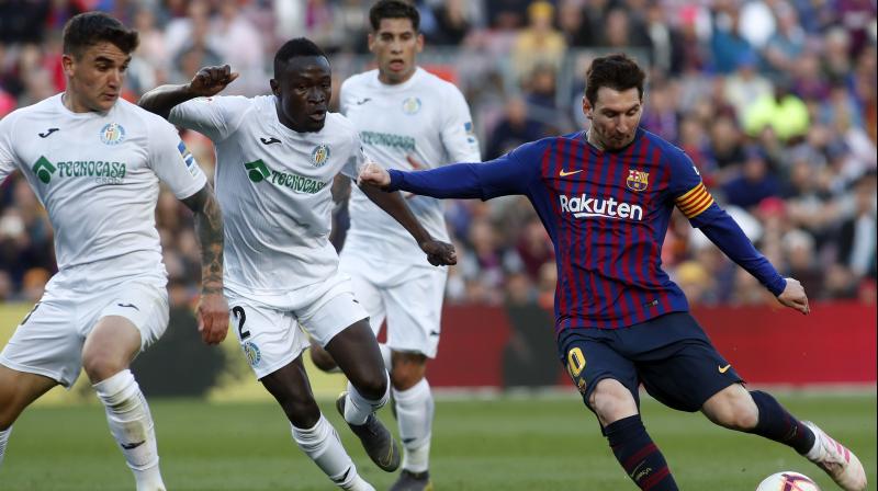 Valencia leapfrogged Getafe into fourth due to their superior head-to-head record after beating Alaves 3-1 and will snatch the final Champions League spot if they win at Real Valladolid in their final game of the season next week. (Photo: AP) Valencia leapfrogged Getafe into fourth due to their superior head-to-head record after beating Alaves 3-1 and will snatch the final Champions League spot if they win at Real Valladolid in their final game of the season next week. (Photo: AP)