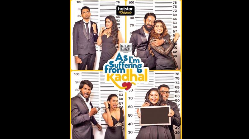The poster of As I’m Suffering From Kadhal. The poster of As I’m Suffering From Kadhal.