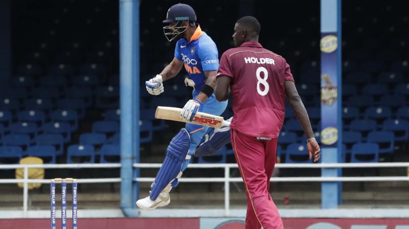 India rode on Virat Kohli's 120 off 125 balls and Shreyas Iyer's 71 to post a challenging 279 for seven after opting to bat. (Photo:AP/PTI) India rode on Virat Kohli's 120 off 125 balls and Shreyas Iyer's 71 to post a challenging 279 for seven after opting to bat. (Photo:AP/PTI)