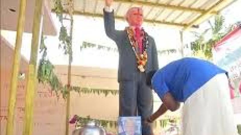 Trumps superfan from Telangana Bussa Krishna worships an idol of the US President