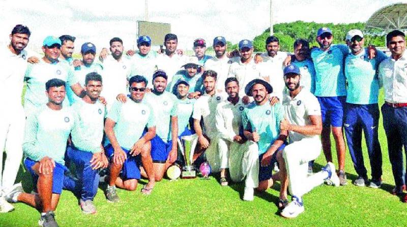 India ‘A’ won the unofficial three-match Test series against West Indies ‘A’. (Photo: Twitter) India ‘A’ won the unofficial three-match Test series against West Indies ‘A’. (Photo: Twitter)