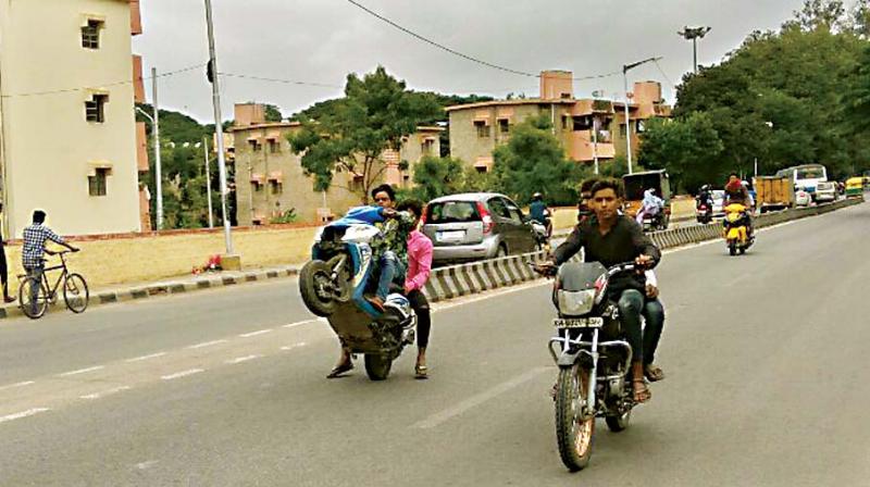 The police said when a minor is caught while performing bike stunts, they also book their parents for letting them use vehicles. (Representational Image) The police said when a minor is caught while performing bike stunts, they also book their parents for letting them use vehicles. (Representational Image)