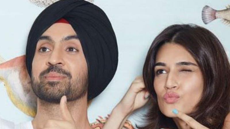 Kriti Sanon and Diljit Dosanjh. Kriti Sanon and Diljit Dosanjh.