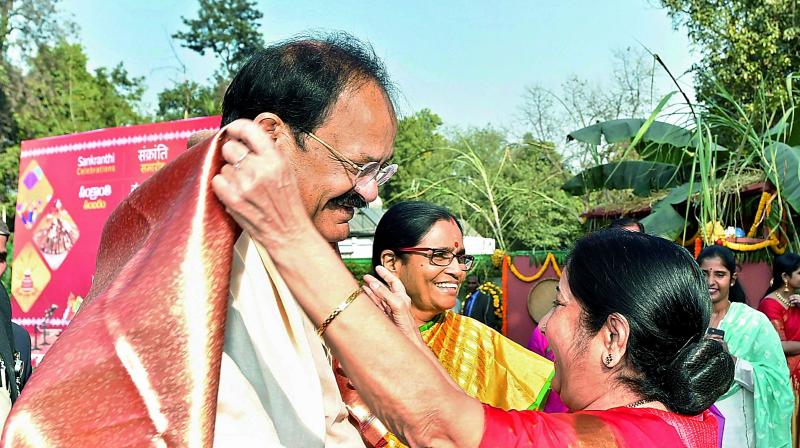 Sushma Swaraj along with Vice-President M. Venkaiah Naidu at an event. Sushma Swaraj along with Vice-President M. Venkaiah Naidu at an event.