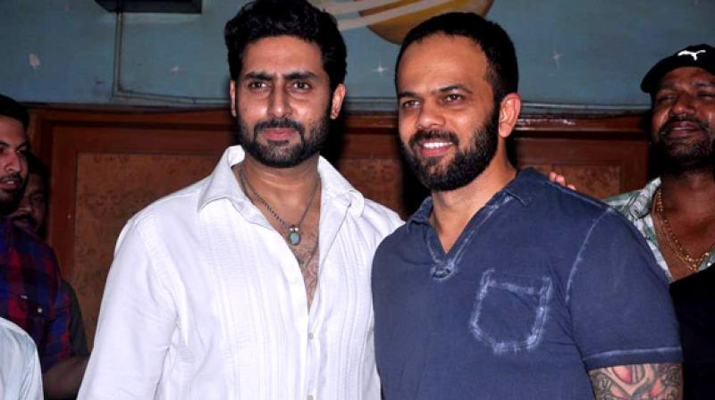 Abhishek Bachchan and Rohit Shetty at an event. Abhishek Bachchan and Rohit Shetty at an event.