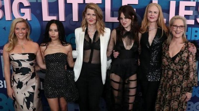 Meryl Streep with her 'Big Little Lies' co-stars. (Photo: AP) Meryl Streep with her 'Big Little Lies' co-stars. (Photo: AP)