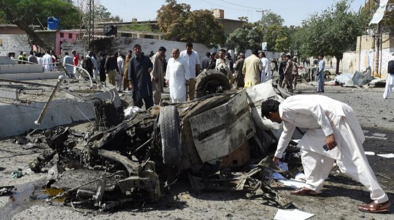 TV footage showed several badly damaged cars and a road littered with broken glass. (Photo: AFP) TV footage showed several badly damaged cars and a road littered with broken glass. (Photo: AFP)