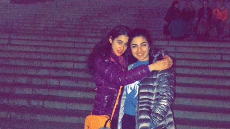 Sara Ali Khan with her friend at Columbia University. (Photo: Instagram) Sara Ali Khan with her friend at Columbia University. (Photo: Instagram)