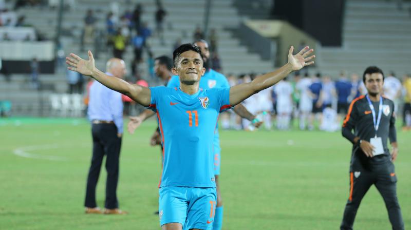 With 59 goals to his credit, the talismanic striker is India's all-time leading scorer. (Photo: AIFF Media) With 59 goals to his credit, the talismanic striker is India's all-time leading scorer. (Photo: AIFF Media)
