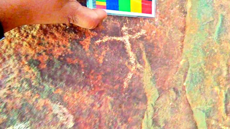 Rock paintings with white pigments Rock paintings with white pigments
