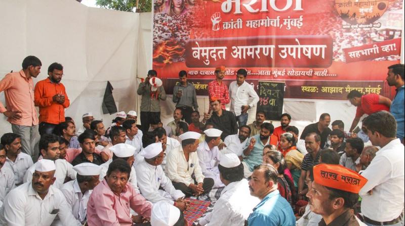 The Maratha community, which comprises over 30 per cent of the state's population, has been seeking reservation in government jobs and education for a long time. (Photo: PTI) The Maratha community, which comprises over 30 per cent of the state's population, has been seeking reservation in government jobs and education for a long time. (Photo: PTI)