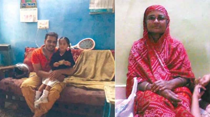 (Left) Firoz with the auto-driver’s daughter and (Right) Badrunissa (Left) Firoz with the auto-driver’s daughter and (Right) Badrunissa