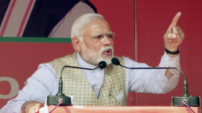 Prime Minister Narendra Modi addressing an election rally at Lakhimpur Kheri in Uttar Pradesh. (Photo: PTI) Prime Minister Narendra Modi addressing an election rally at Lakhimpur Kheri in Uttar Pradesh. (Photo: PTI)