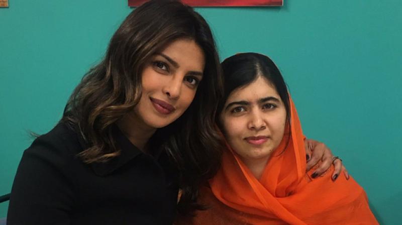 Priyanka shared this sweet picture with Malala on her Instagram. Priyanka shared this sweet picture with Malala on her Instagram.
