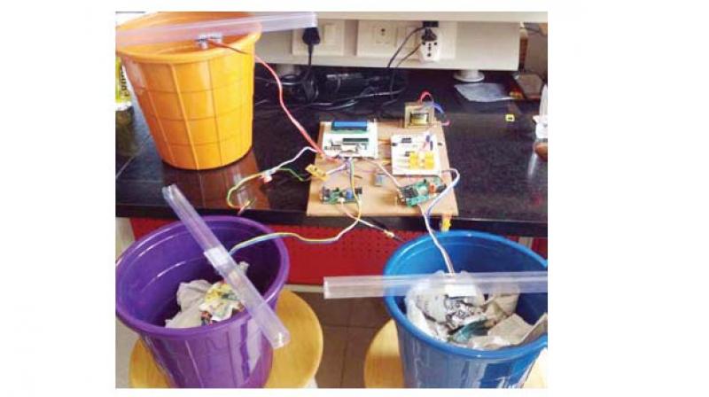 A mini-prototype of 'smart' dustbin system at MVJ College of Engineering A mini-prototype of 'smart' dustbin system at MVJ College of Engineering