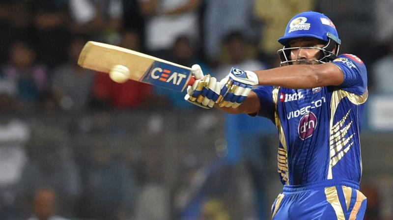 The final over of the Mumbai Indians vs Rising Pune Supergiant game at the Wankhede Stadium on Monday witnessed a heated conversation between MI skipper Rohit Sharma and the on-field umpire S Ravi. (Photo: PTI) The final over of the Mumbai Indians vs Rising Pune Supergiant game at the Wankhede Stadium on Monday witnessed a heated conversation between MI skipper Rohit Sharma and the on-field umpire S Ravi. (Photo: PTI)