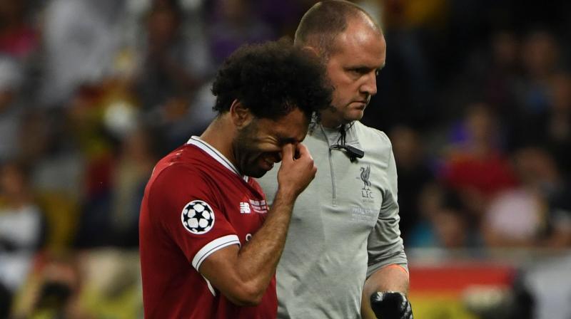 Egypt's team doctor Mohamed Abou El-Ela said in a statement that, according to information from Liverpool's medical staff, Salah has sustained only ligament damage. (Photo: AFP) Egypt's team doctor Mohamed Abou El-Ela said in a statement that, according to information from Liverpool's medical staff, Salah has sustained only ligament damage. (Photo: AFP)